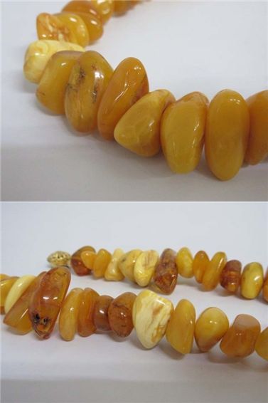 クリックで拡大 琥珀ネックレス 約54cm アンバー - 画像2