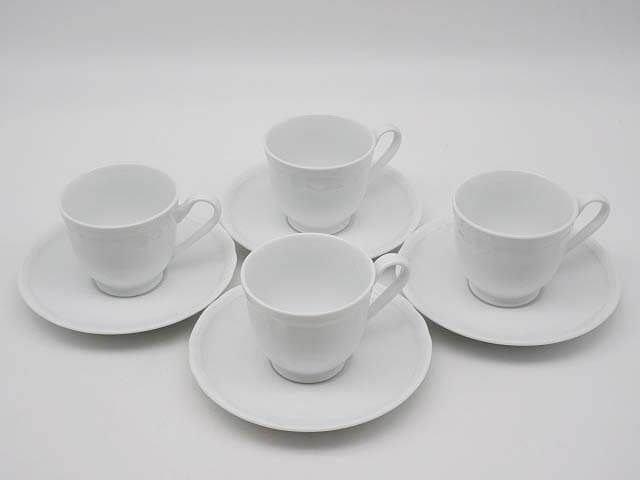 ノリタケ　カップ＆ソーサー　4客セット　白地
