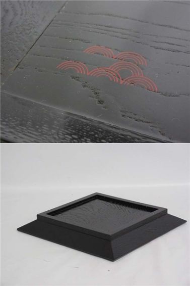四方盆　青海波　菓子盆　茶道具　合塗四方盆