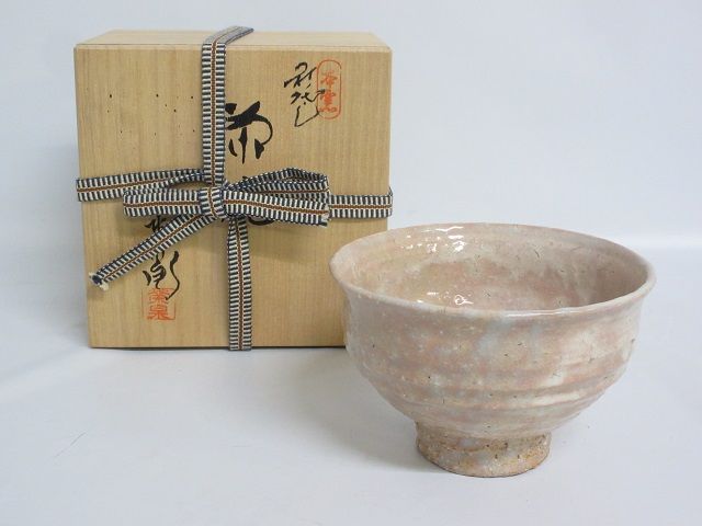 渡辺栄泉　抹茶碗　共箱入り　萩焼