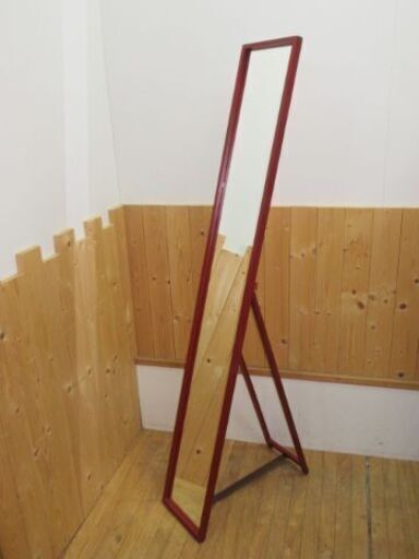 姿見　レッド　幅22cm　スタンドミラー