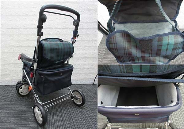 クリックで拡大 幸和製作所 シルバーカー walking Stecky チェックグリーン - 画像3