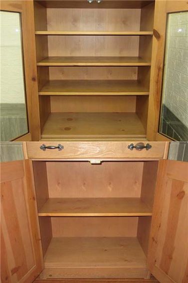 クリックで拡大 コスガ家具 食器棚 ガラス扉 カントリー調 - 画像2