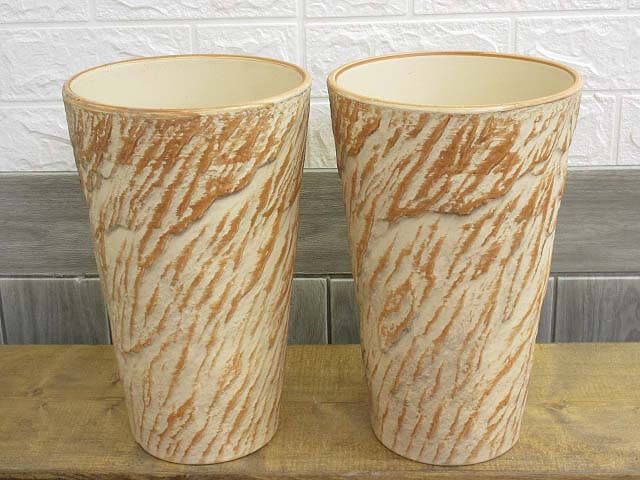 植木鉢　2個セット　オレンジ系　6号　輸入雑貨