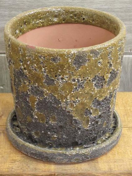 HALLEY　植木鉢　カーキ　6号　陶器製　輸入雑貨