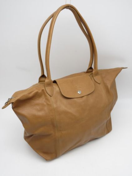 LONGCHAMP（ロンシャン）　レザートート　ライトブラウン　折りたたみ