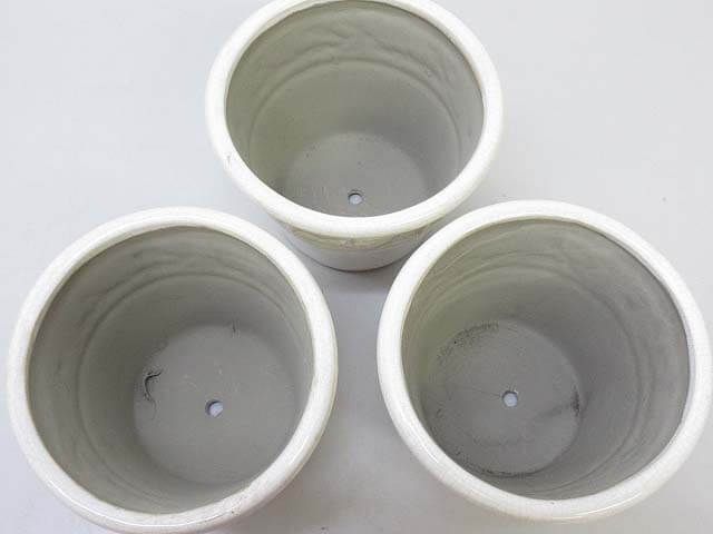 植木鉢　6号　3個セット　ホワイト　輸入雑貨