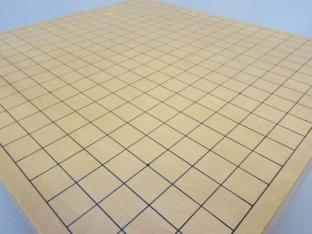 足付き碁盤　4寸　19路盤　高さ25cm　木製　足付き