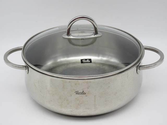 Fissler（フィスラー）　両手鍋　24cm　ガラス蓋付き　ステンレス製