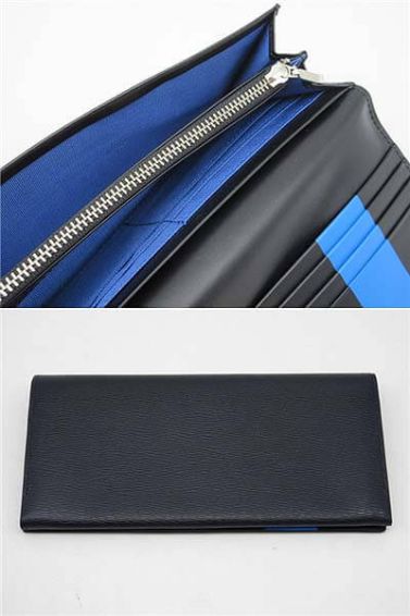 クリックで拡大 LANVIN en Blue(ランバンオンブルー) メンズ 長財布 ネイビー ワグラム - 画像3