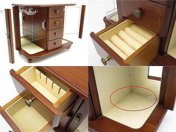 クリックで拡大 オルゴール付き アクセサリーケース 小物入れ 引き出し4杯 - 画像3