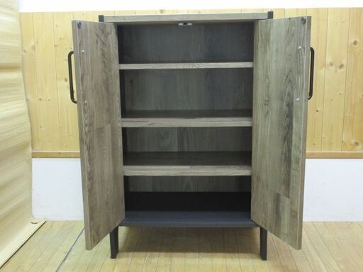 クリックで拡大 キャビネット 木目調 収納家具 幅58cm リビング収納 - 画像3