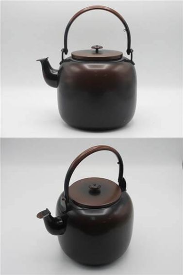 茶道具　一喜堂　銅製　水注　口蓋付　元箱入り