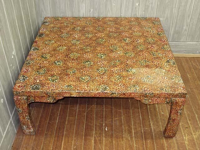 津軽塗　座卓　唐塗　ローテーブル　正方形　和家具