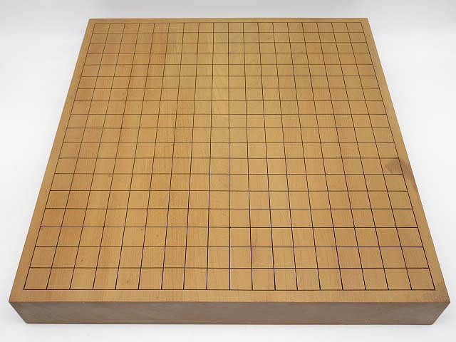 碁盤　2寸　42×45cm　蛤碁石＆碁笥付き　元箱入り