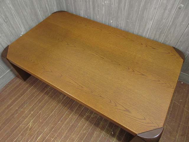 クリックで拡大 木製 座卓 135×79cm スクエア 長方形 ローテーブル - 画像2