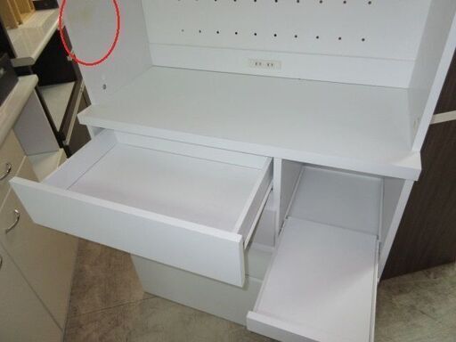 家電ボード　2連　ホワイト　幅90　引き戸　キッチンボード　レンジ台　レンジボード