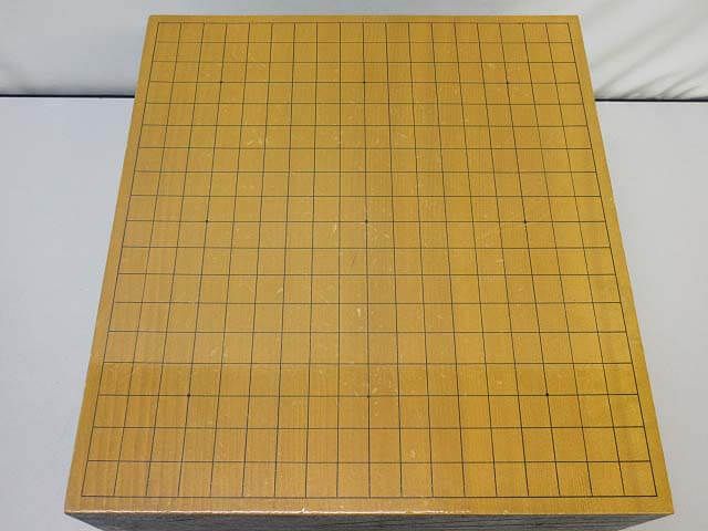 足付き碁盤　6寸　19路盤　高さ30cm天然木　脚付き