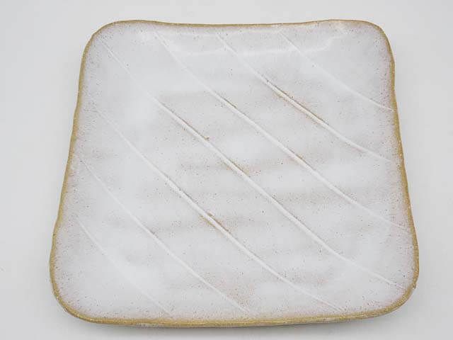 萩焼　駱駝　大皿　白　角皿　共箱入り　和食器