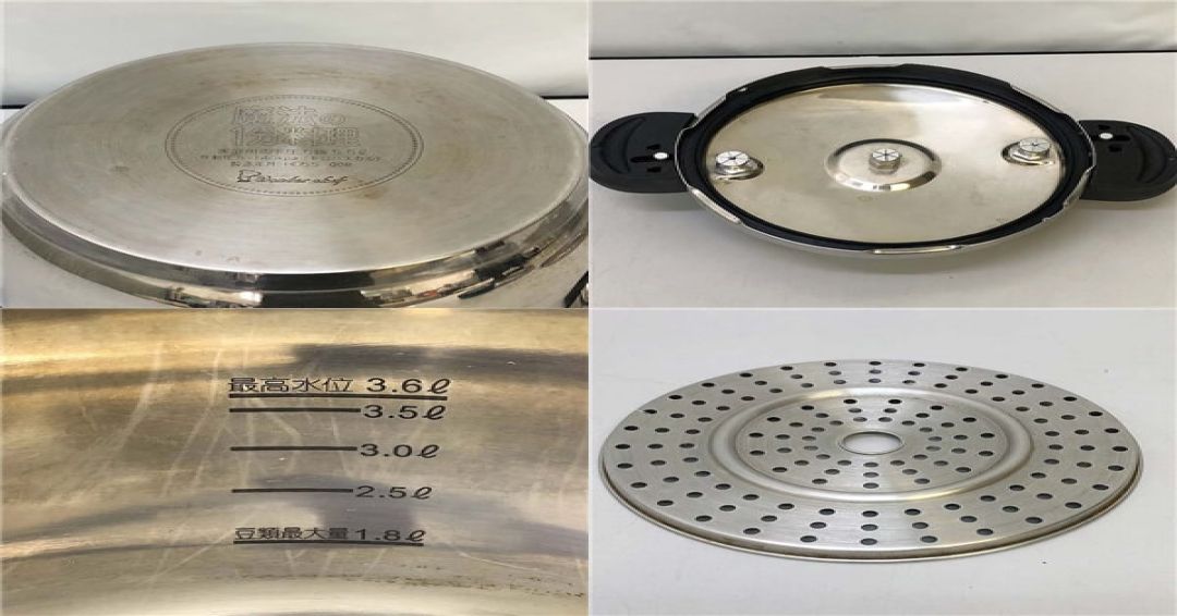クリックで拡大 圧力鍋 魔法の1分料理 5.5L ワンダーシェフ 家庭用両手圧力鍋 - 画像3