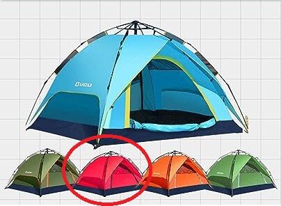 LICLI　テント　ワンタッチ　2～4人用　ローズ×ネイビー　小型　軽量