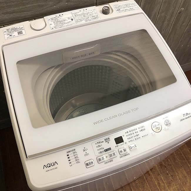 洗濯機　7kg　アクア　縦型　ホワイト　AQUA　全自動洗濯機　白