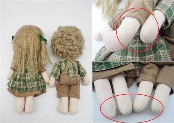 米山京子風 ハンドメイド ドール2体セット 全長約30cm 人形 男の子 女の子
