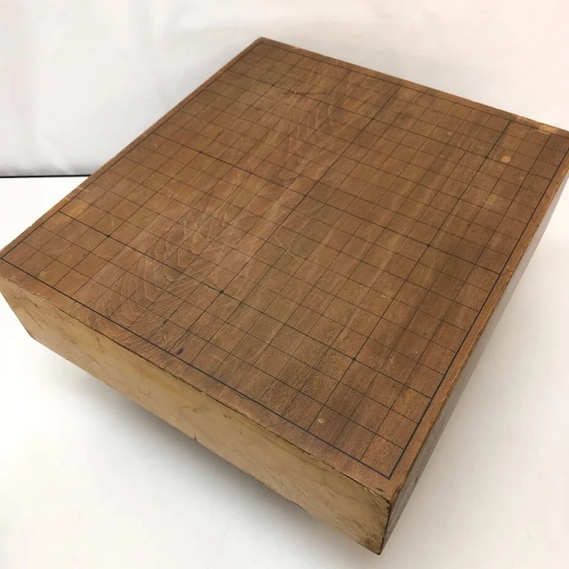 クリックで拡大 足付き碁盤 4寸 高さ24.5cm 木製 天然木 脚付 囲碁 19路盤 天然木 おまけの碁石付 - 画像2