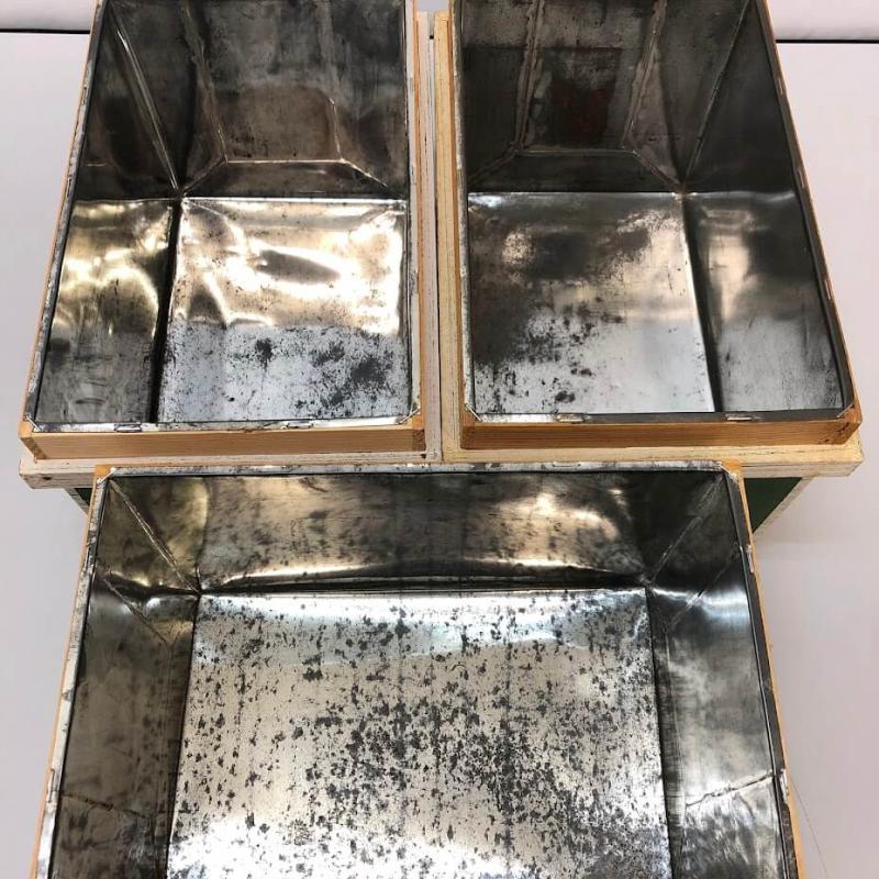 クリックで拡大 ミニ茶箱 3個セット 小型 収納箱 木箱 保存箱 木製 小物入れ 卓上サイズ 収納 ケース お茶 - 画像2