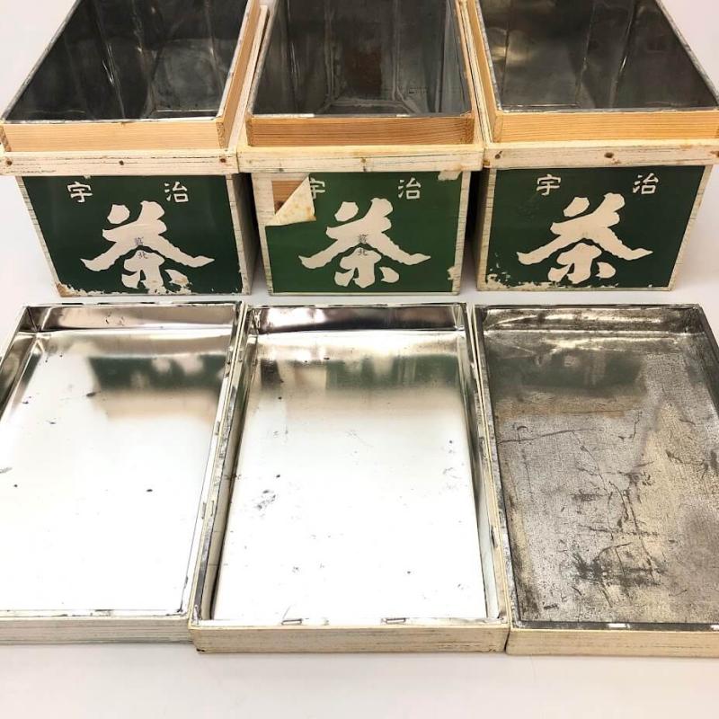 クリックで拡大 ミニ茶箱 3個セット 小型 収納箱 木箱 保存箱 木製 小物入れ 卓上サイズ 収納 ケース お茶 - 画像3