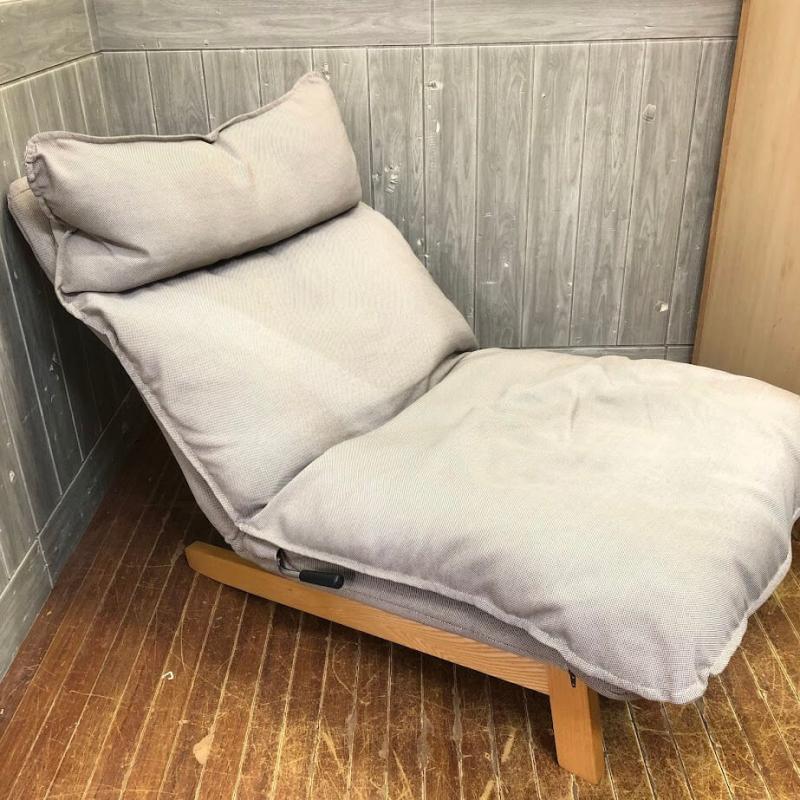 無印良品 ハイバックリクライニングソファ オットマン付 1シーター ブラウン×グレージュ MUJI 1P ソファー リクライニングチェア
