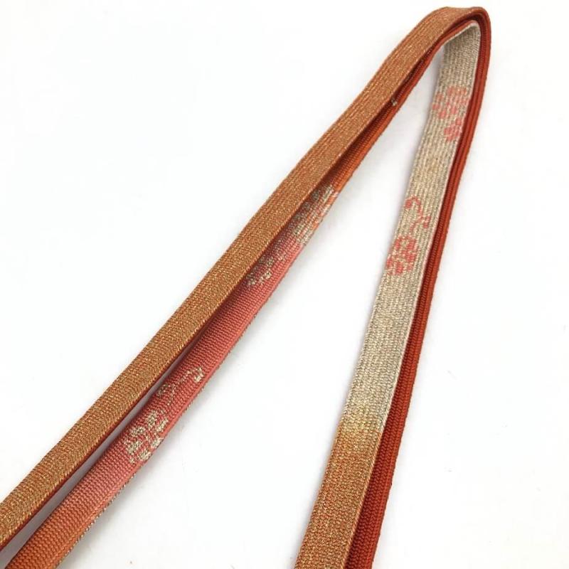 帯締 平組 3本セット 赤系 房付き 金糸 正絹含む 平打ち 和装小物 帯じめ - 画像3