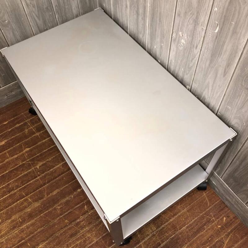 クリックで拡大 無印良品 アルマイト ローテーブル 76×44cm MUJI アルミ製 コーヒーテーブル 長方形 キャスター付き サイドテーブル - 画像2