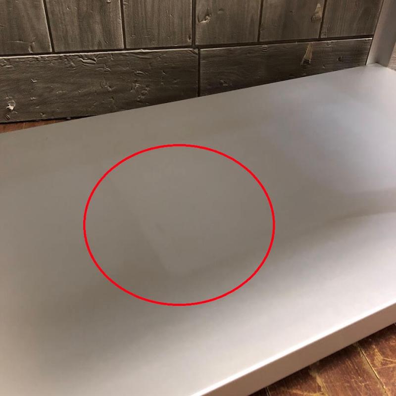 クリックで拡大 無印良品 アルマイト ローテーブル 76×44cm MUJI アルミ製 コーヒーテーブル 長方形 キャスター付き サイドテーブル - 画像5