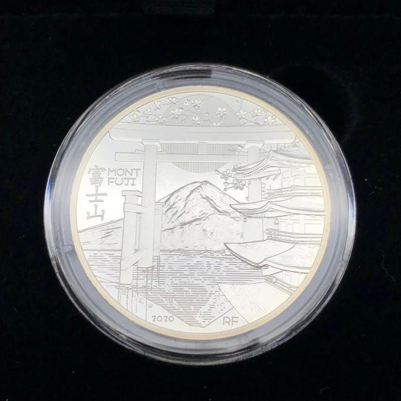 クリックで拡大 ユネスコ75周年記念世界遺産コイン 銀貨3種セット 10ユーロ銀貨3枚 富士山 モンサンミシェル オリンピア - 画像4