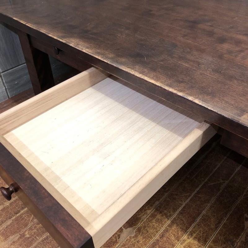 クリックで拡大 華詩夢 座卓 ダークブラウン 130×75cm 引出付き 引出3杯 木製 ローテーブル 長方形 - 画像4