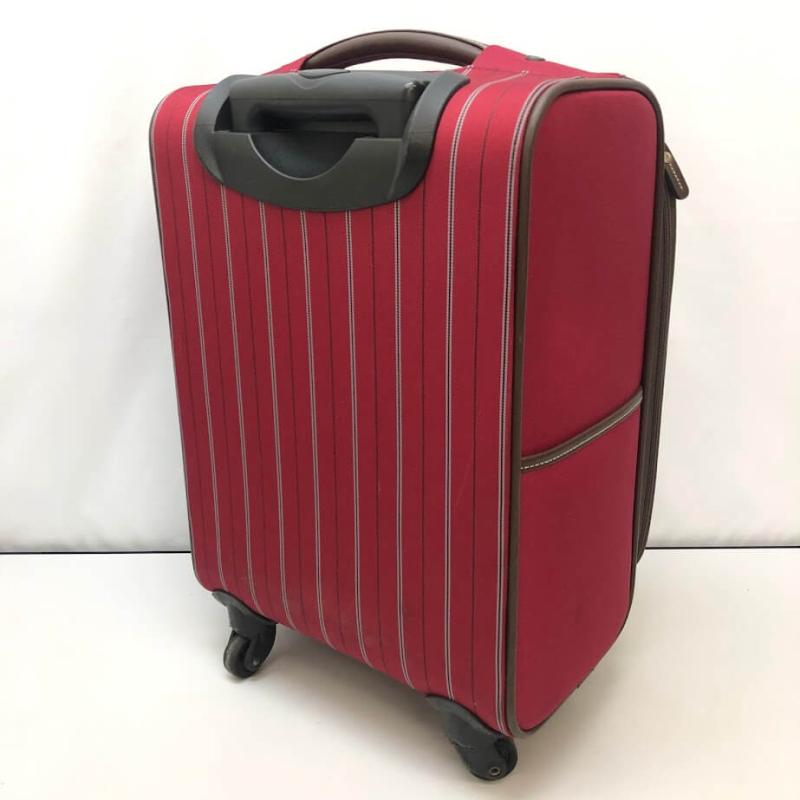 キャリーケース ソフトタイプ 赤系 4輪 ソフトキャリー ジッパー式 小型 レッド スーツケース トラベル 旅行 出張 鞄 かばん バッグ - 画像2