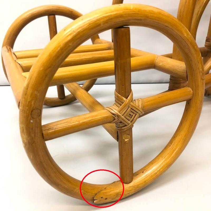 クリックで拡大 ラタン製 フラワースタンド サイクル型 自転車型 籐製 鉢台 花台 2段 プランター 植物 花 置台 - 画像5