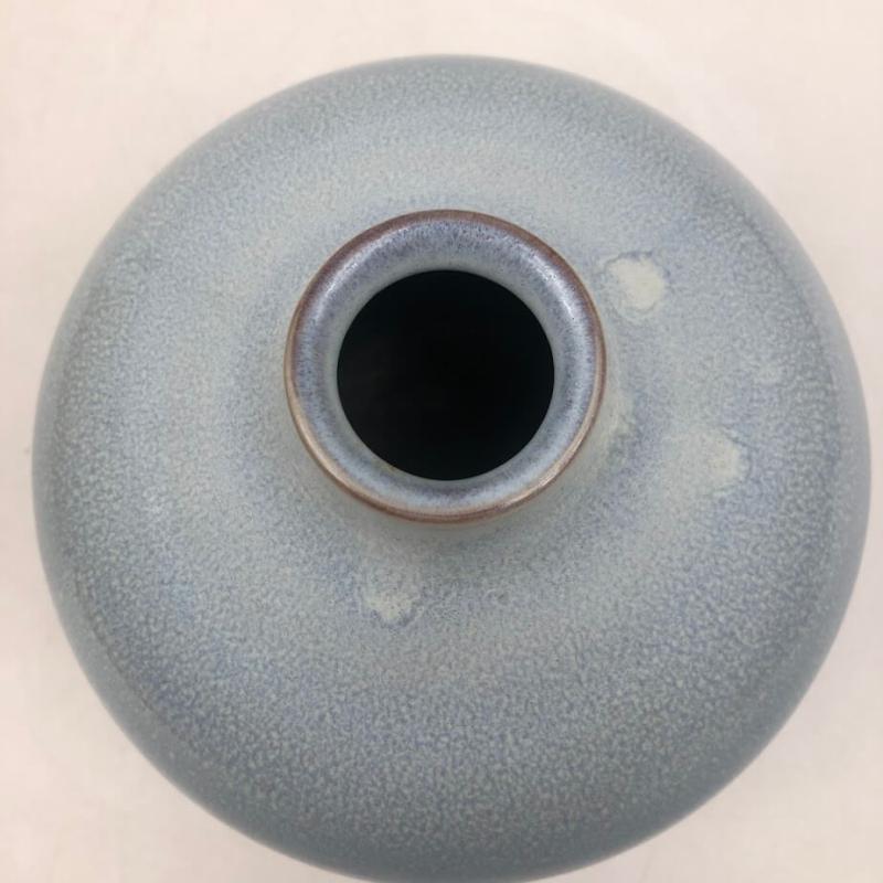 小石原焼 太田秀隆作 花瓶 高さ17cm 共箱入り 青×緑 グラデーション 陶器製 壺 花器 焼物 陶磁器 ブルー系 フラワーベース