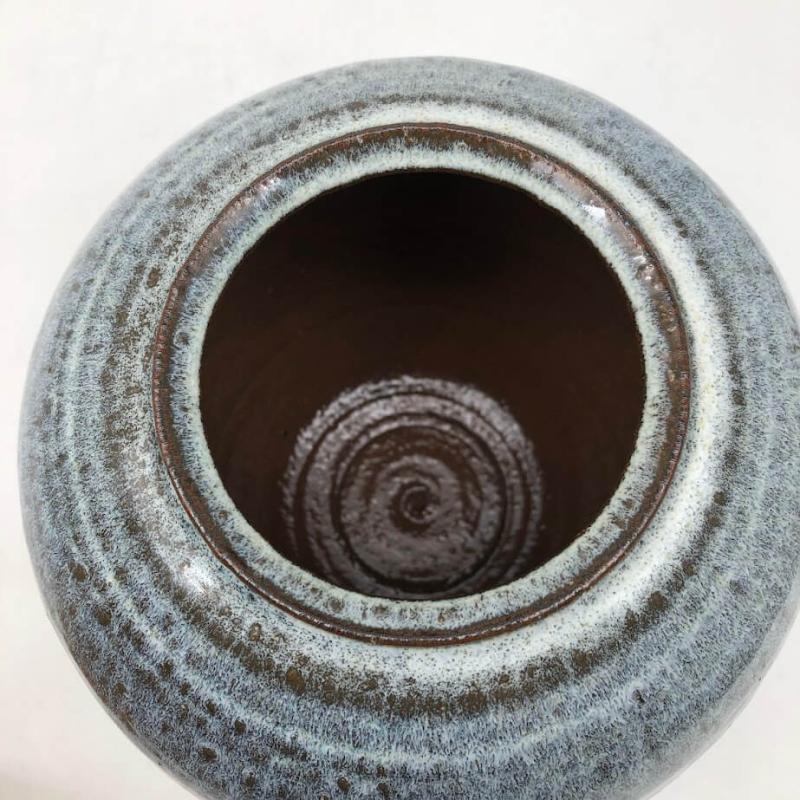 萩焼 椿秀窯 壺 高さ24cm 共箱入り 灰青 陶器製 花瓶 花器 フラワーベース