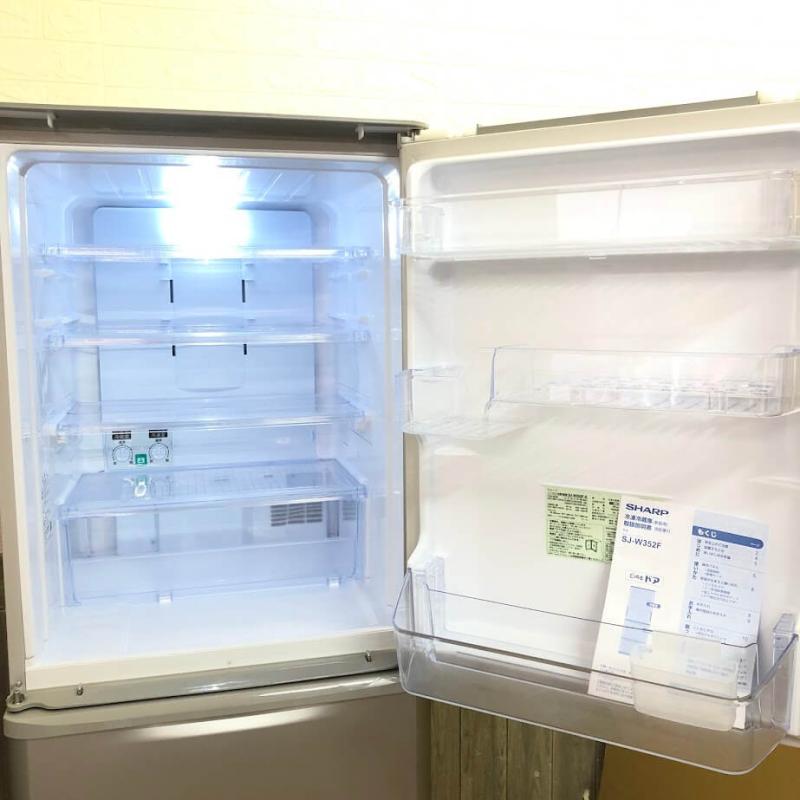 シャープ 冷蔵庫 350L  シルバー 3ドア どっちもドア 取扱説明書付 SHARP 冷凍冷蔵庫 両開き 左右フリー扉