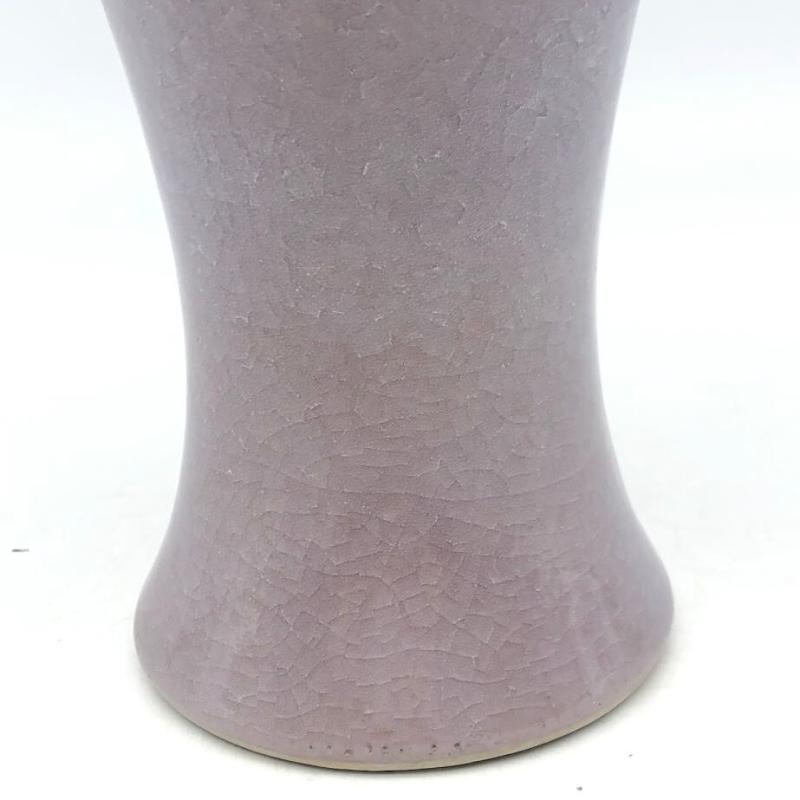 花瓶 高さ31cm 藤色 グラデーション 貫入 陶器製 壺 花器 焼物 陶磁器 パープル系 紫