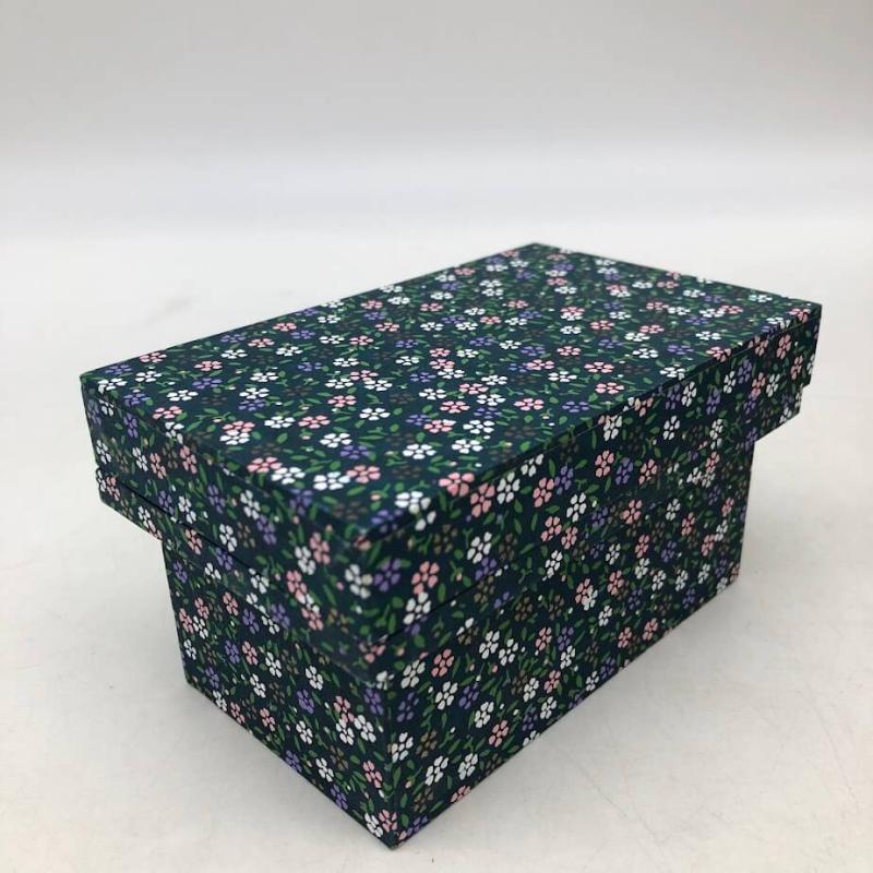 ミニ茶箱 3個セット 昭和 レトロ 和小物 小型 紙張 お茶箱 蓋付 収納箱 木製 小物入れ 卓上サイズ