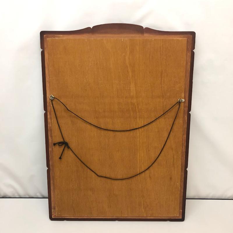 ウォールミラー ダークブラウン アーチ型 51×71cm 大きめ 木製 鏡 壁掛け かがみ ミラー