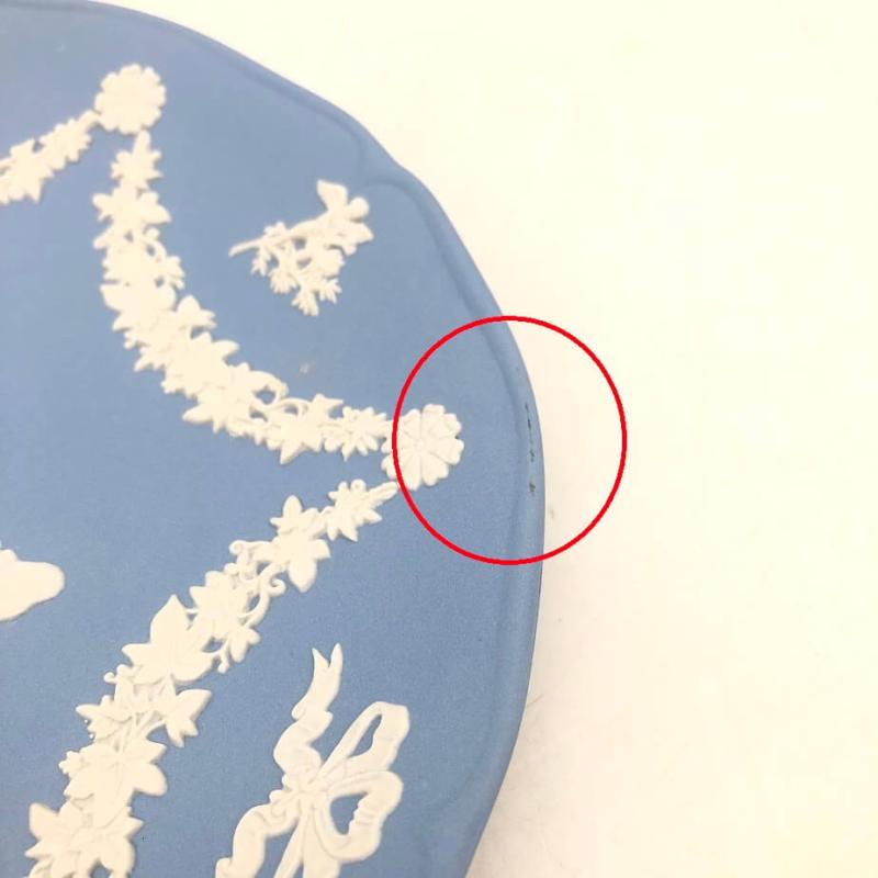 ウェッジウッド イヤープレート 2002年 18cm ジャスパー WEDGWOOD 水色 ブルー 丸皿 飾り皿 食器 洋食器 - 画像5