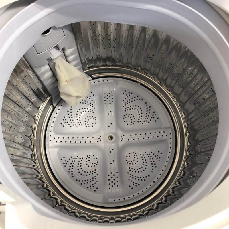 クリックで拡大 シャープ 洗濯機 7kg ホワイト系 お湯取りホース付 SHARP 全自動洗濯機 白 縦型 コンパクト 上開き 穴なし槽 ステンレス槽 - 画像4